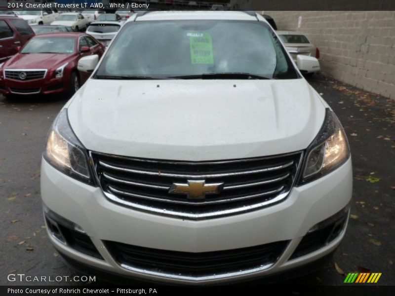 White / Ebony 2014 Chevrolet Traverse LT AWD