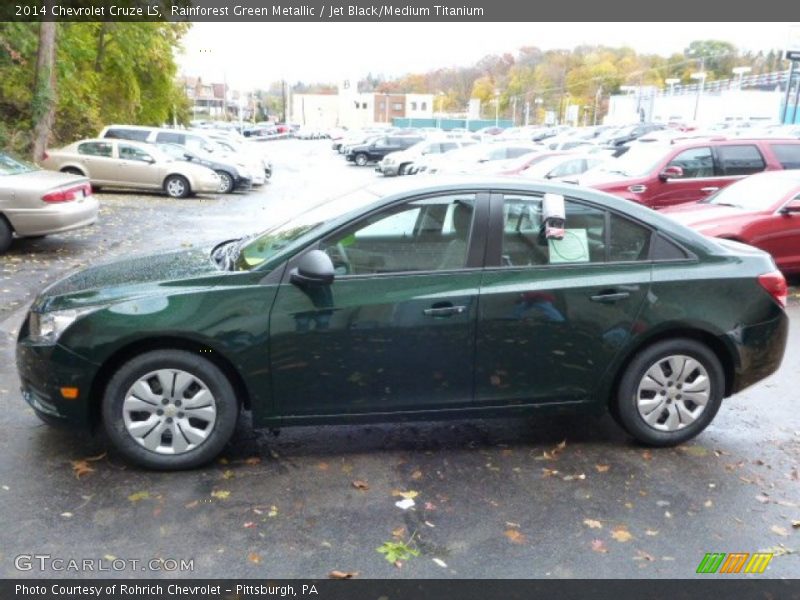 Rainforest Green Metallic / Jet Black/Medium Titanium 2014 Chevrolet Cruze LS