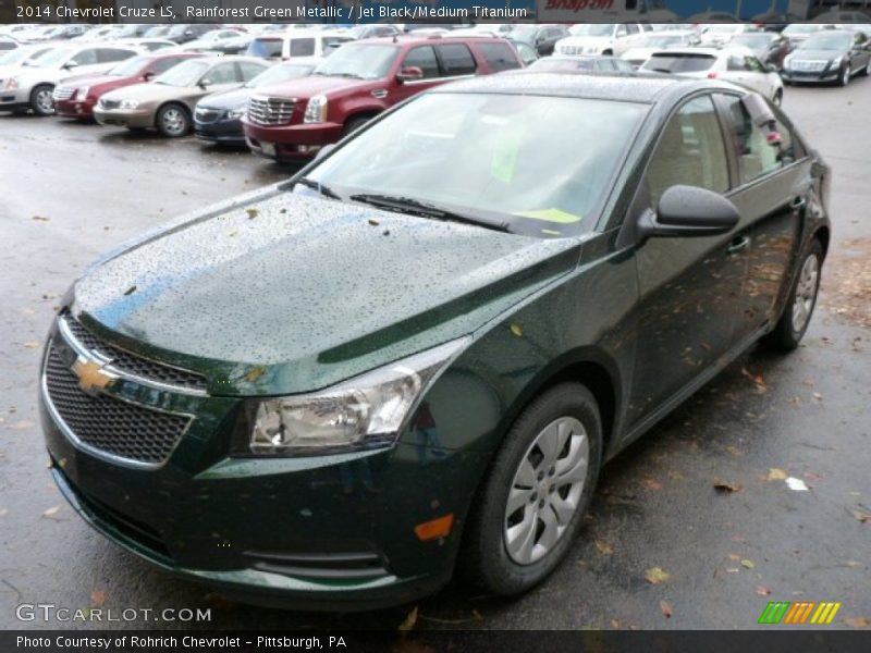 Rainforest Green Metallic / Jet Black/Medium Titanium 2014 Chevrolet Cruze LS