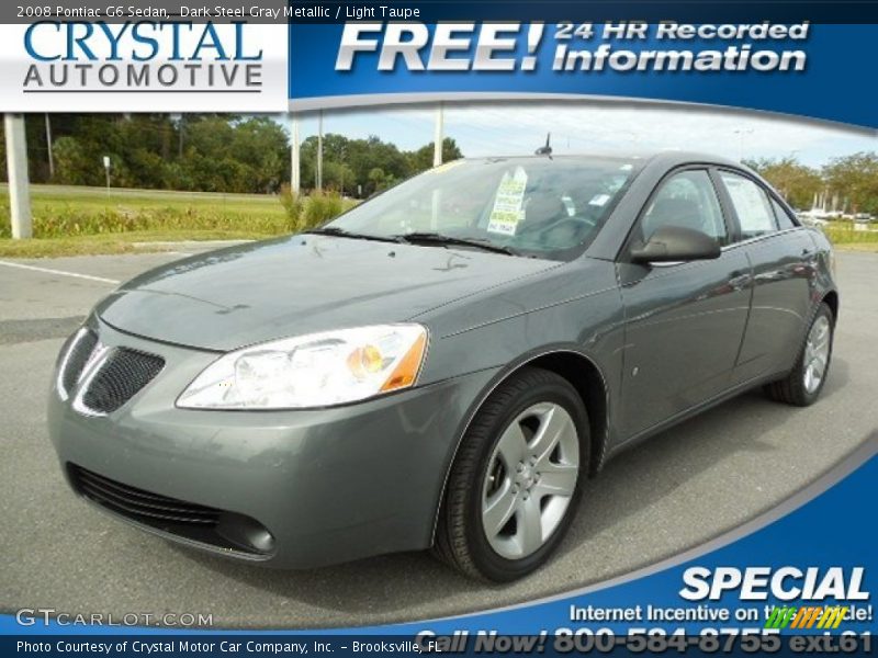 Dark Steel Gray Metallic / Light Taupe 2008 Pontiac G6 Sedan