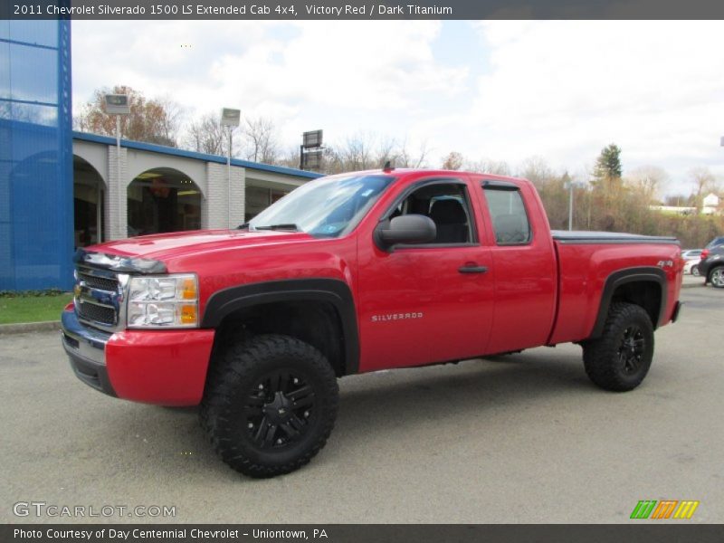 Victory Red / Dark Titanium 2011 Chevrolet Silverado 1500 LS Extended Cab 4x4