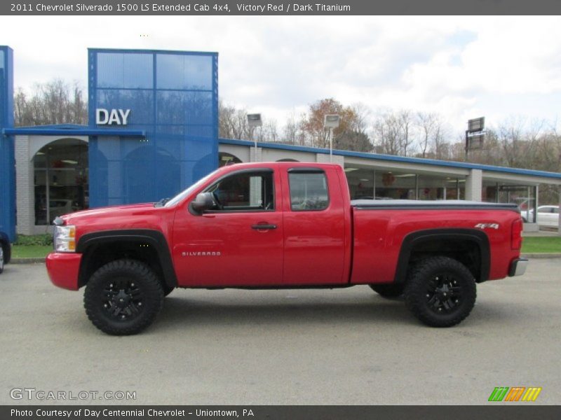 Victory Red / Dark Titanium 2011 Chevrolet Silverado 1500 LS Extended Cab 4x4
