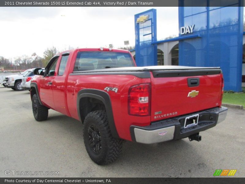 Victory Red / Dark Titanium 2011 Chevrolet Silverado 1500 LS Extended Cab 4x4