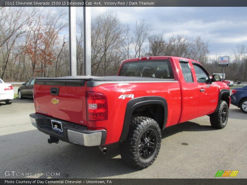 Victory Red / Dark Titanium 2011 Chevrolet Silverado 1500 LS Extended Cab 4x4