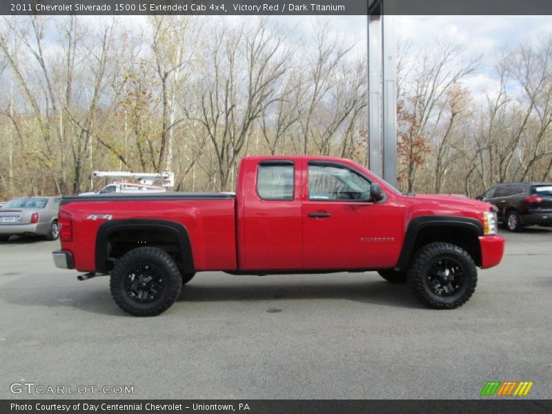 Victory Red / Dark Titanium 2011 Chevrolet Silverado 1500 LS Extended Cab 4x4