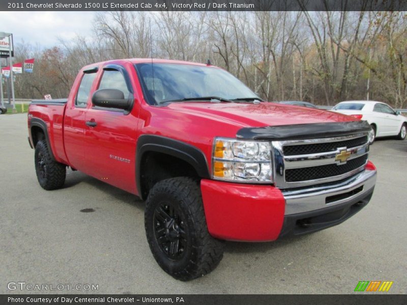 Victory Red / Dark Titanium 2011 Chevrolet Silverado 1500 LS Extended Cab 4x4