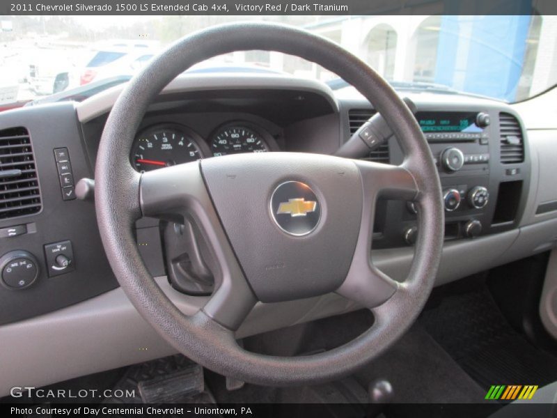 Victory Red / Dark Titanium 2011 Chevrolet Silverado 1500 LS Extended Cab 4x4
