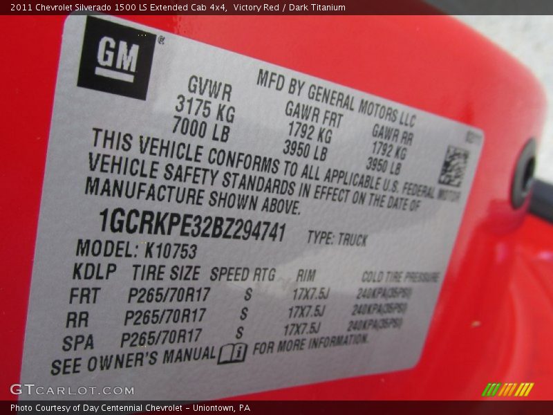 Victory Red / Dark Titanium 2011 Chevrolet Silverado 1500 LS Extended Cab 4x4