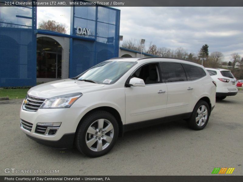 White Diamond Tricoat / Ebony 2014 Chevrolet Traverse LTZ AWD