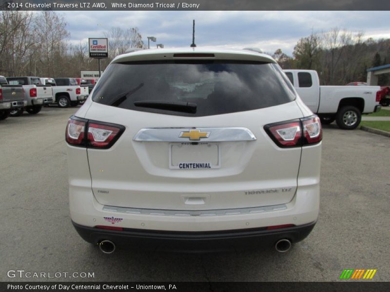 White Diamond Tricoat / Ebony 2014 Chevrolet Traverse LTZ AWD