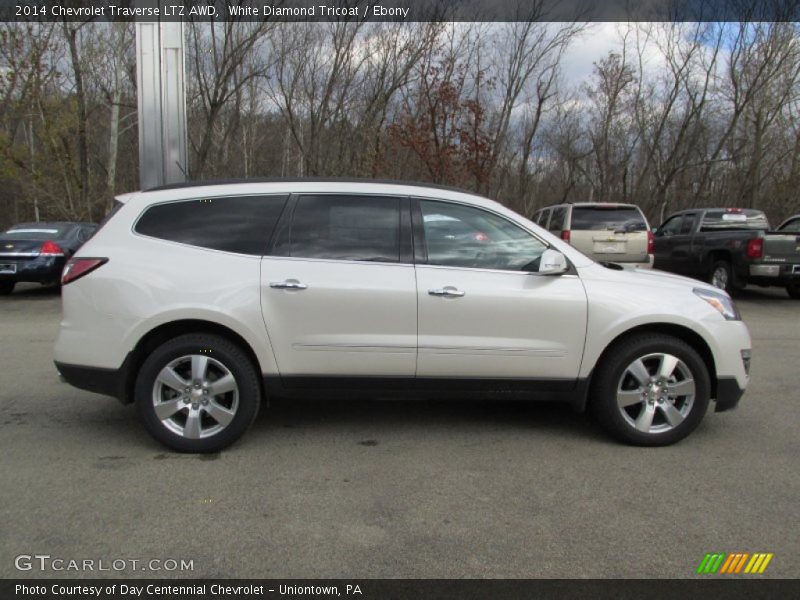 White Diamond Tricoat / Ebony 2014 Chevrolet Traverse LTZ AWD