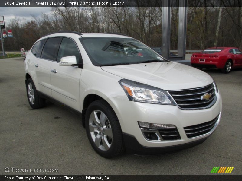 White Diamond Tricoat / Ebony 2014 Chevrolet Traverse LTZ AWD