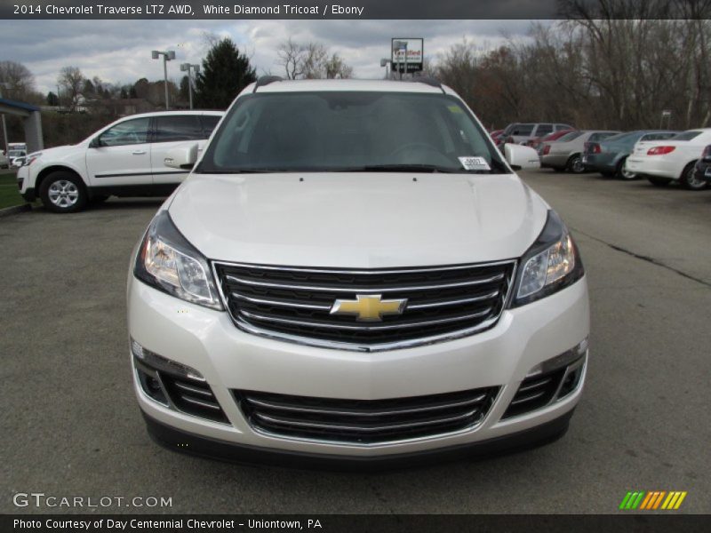 White Diamond Tricoat / Ebony 2014 Chevrolet Traverse LTZ AWD