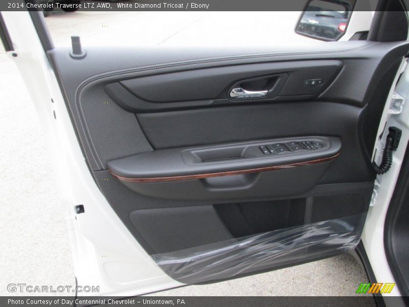 White Diamond Tricoat / Ebony 2014 Chevrolet Traverse LTZ AWD