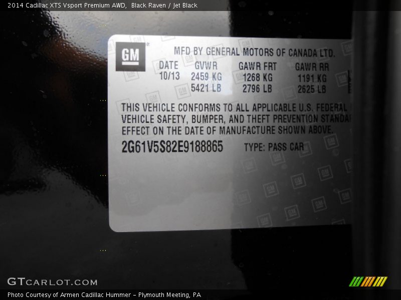 Black Raven / Jet Black 2014 Cadillac XTS Vsport Premium AWD