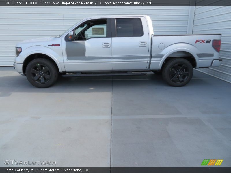 Ingot Silver Metallic / FX Sport Appearance Black/Red 2013 Ford F150 FX2 SuperCrew