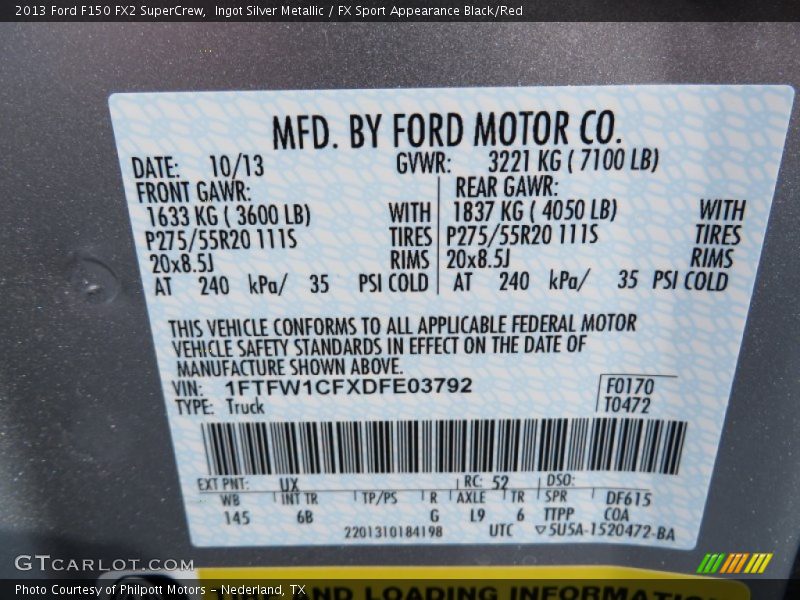 Ingot Silver Metallic / FX Sport Appearance Black/Red 2013 Ford F150 FX2 SuperCrew