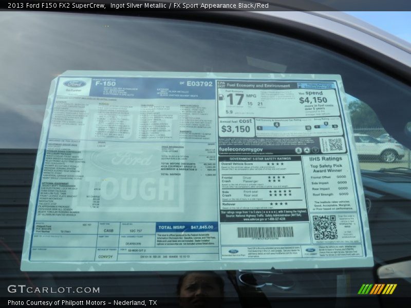 Ingot Silver Metallic / FX Sport Appearance Black/Red 2013 Ford F150 FX2 SuperCrew