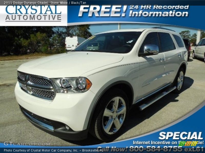 Stone White / Black/Tan 2011 Dodge Durango Citadel
