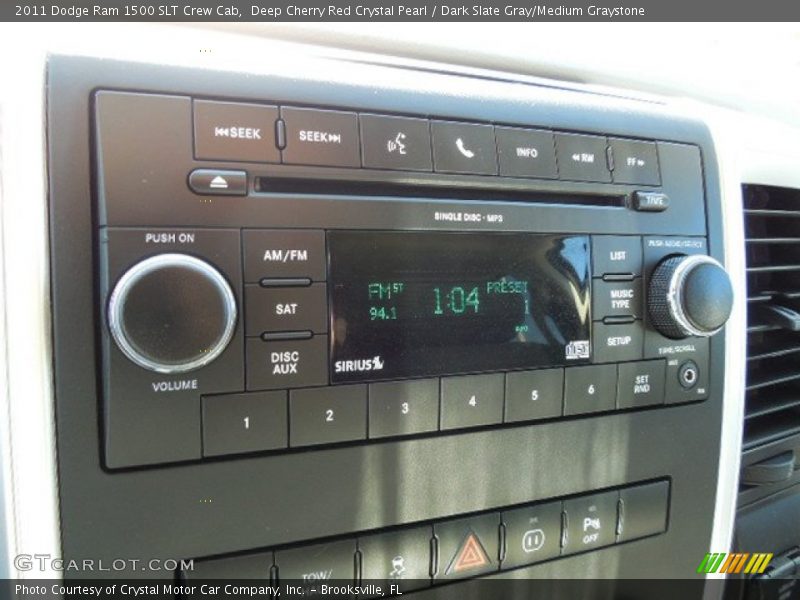 Deep Cherry Red Crystal Pearl / Dark Slate Gray/Medium Graystone 2011 Dodge Ram 1500 SLT Crew Cab