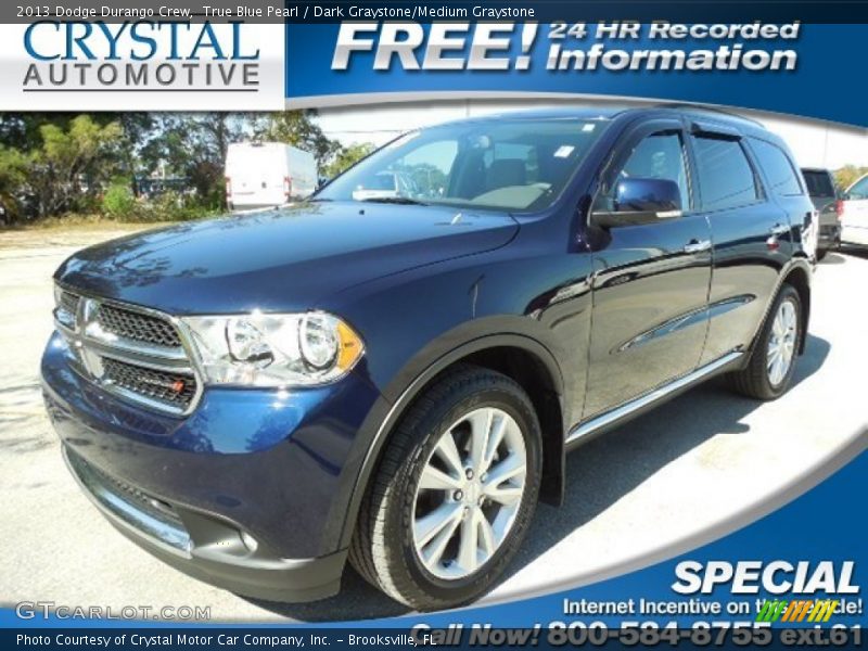True Blue Pearl / Dark Graystone/Medium Graystone 2013 Dodge Durango Crew