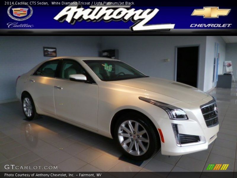 White Diamond Tricoat / Light Platinum/Jet Black 2014 Cadillac CTS Sedan