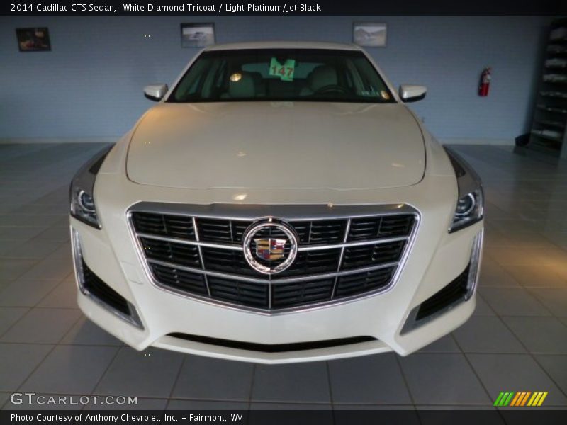 White Diamond Tricoat / Light Platinum/Jet Black 2014 Cadillac CTS Sedan