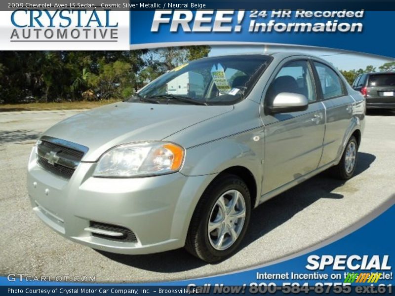 Cosmic Silver Metallic / Neutral Beige 2008 Chevrolet Aveo LS Sedan
