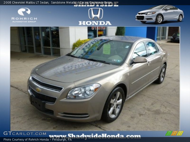 Sandstone Metallic / Cocoa/Cashmere Beige 2008 Chevrolet Malibu LT Sedan