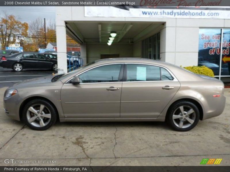 Sandstone Metallic / Cocoa/Cashmere Beige 2008 Chevrolet Malibu LT Sedan