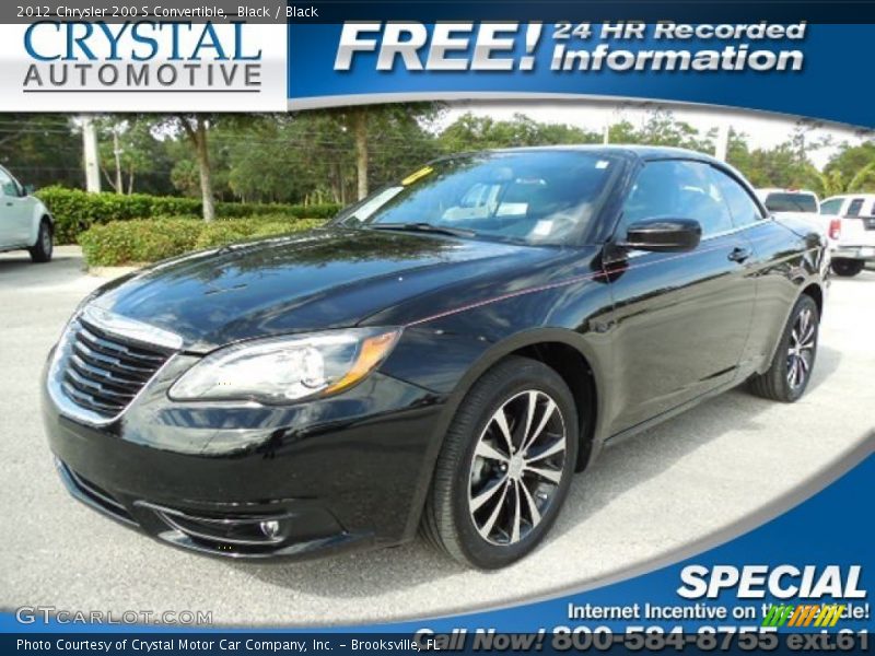 Black / Black 2012 Chrysler 200 S Convertible