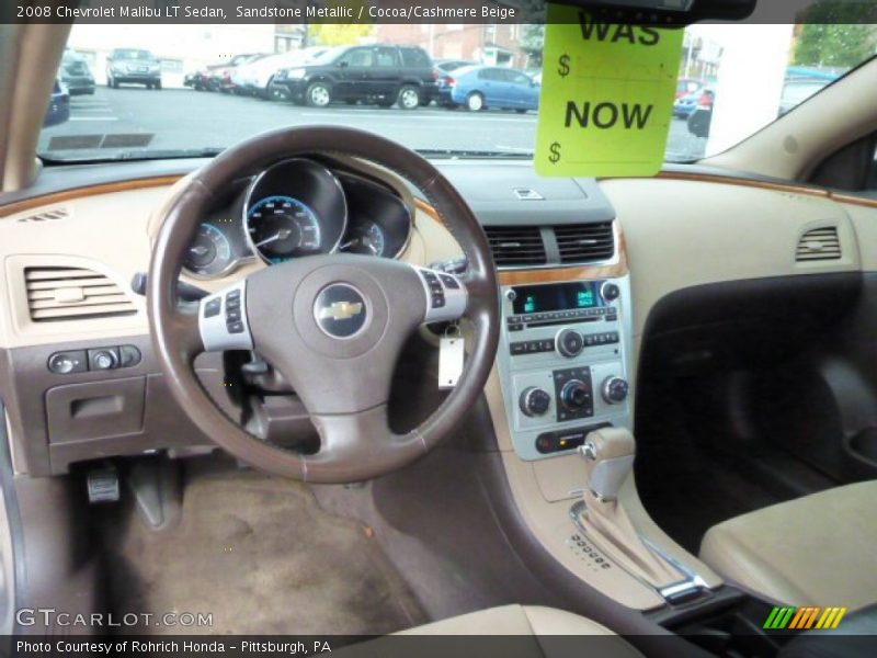 Sandstone Metallic / Cocoa/Cashmere Beige 2008 Chevrolet Malibu LT Sedan