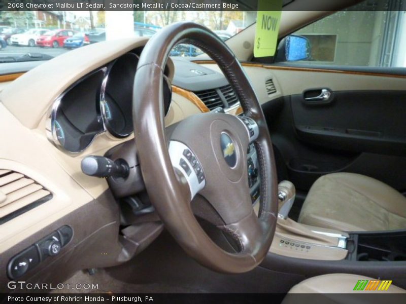 Sandstone Metallic / Cocoa/Cashmere Beige 2008 Chevrolet Malibu LT Sedan