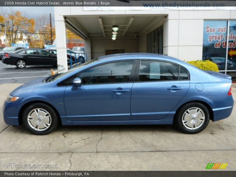 Atomic Blue Metallic / Beige 2009 Honda Civic Hybrid Sedan