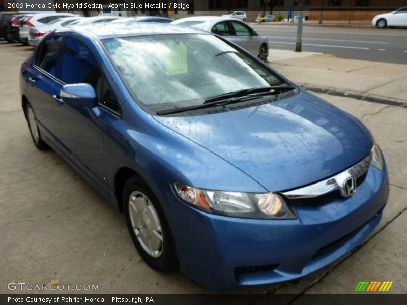 Atomic Blue Metallic / Beige 2009 Honda Civic Hybrid Sedan