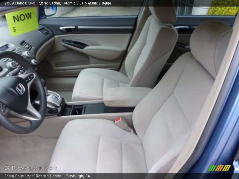 Atomic Blue Metallic / Beige 2009 Honda Civic Hybrid Sedan