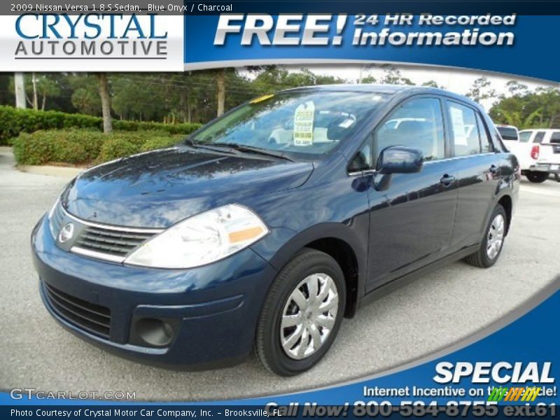 Blue Onyx / Charcoal 2009 Nissan Versa 1.8 S Sedan