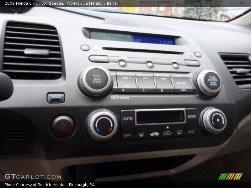 Atomic Blue Metallic / Beige 2009 Honda Civic Hybrid Sedan