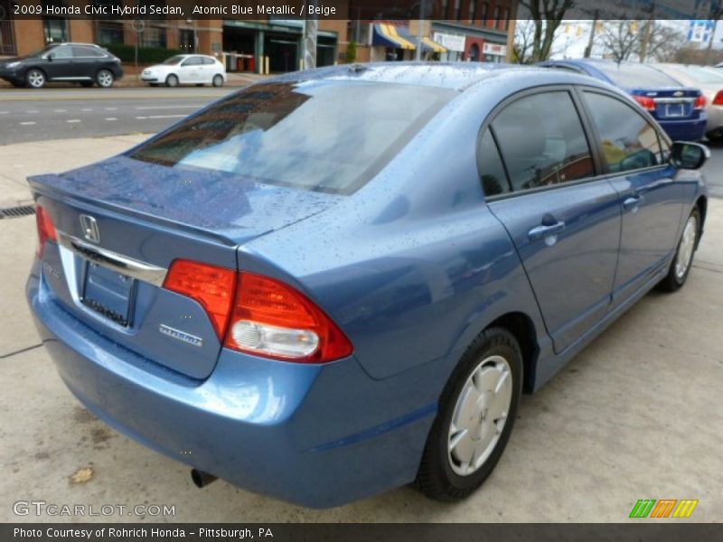 Atomic Blue Metallic / Beige 2009 Honda Civic Hybrid Sedan