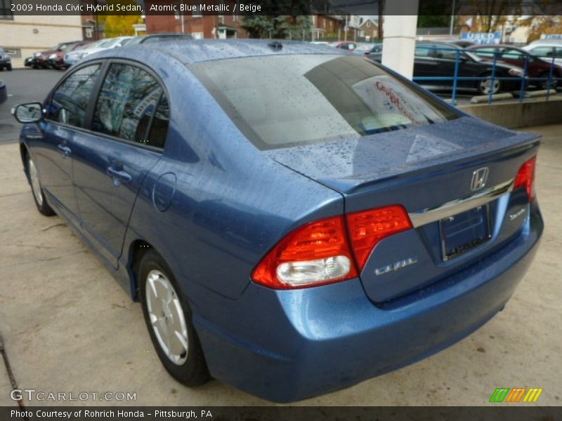 Atomic Blue Metallic / Beige 2009 Honda Civic Hybrid Sedan
