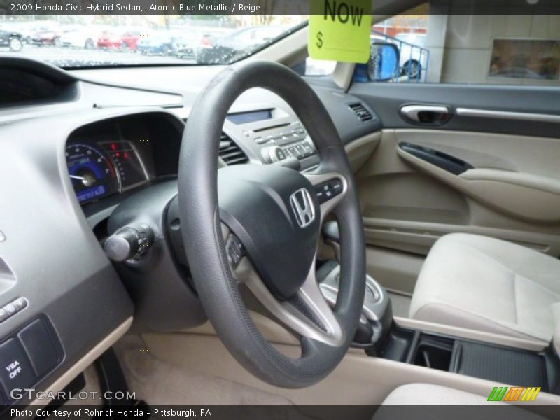 Atomic Blue Metallic / Beige 2009 Honda Civic Hybrid Sedan