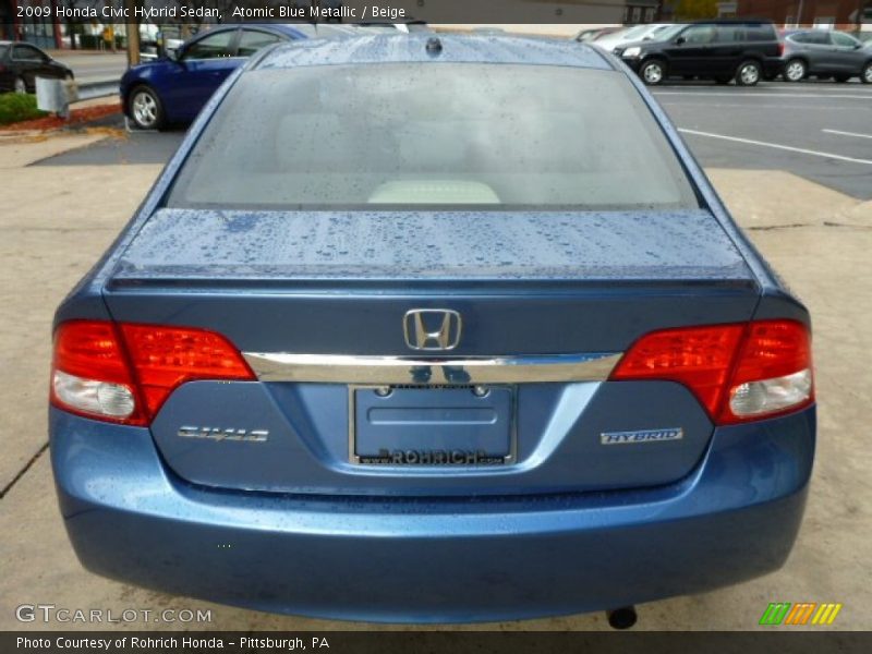Atomic Blue Metallic / Beige 2009 Honda Civic Hybrid Sedan