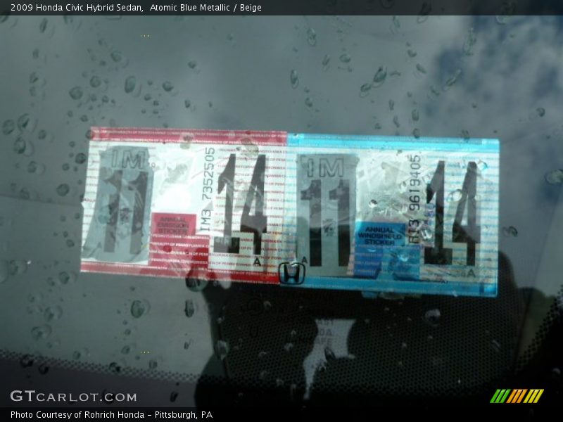 Atomic Blue Metallic / Beige 2009 Honda Civic Hybrid Sedan