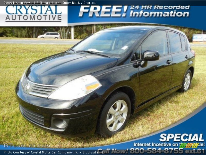Super Black / Charcoal 2009 Nissan Versa 1.8 SL Hatchback