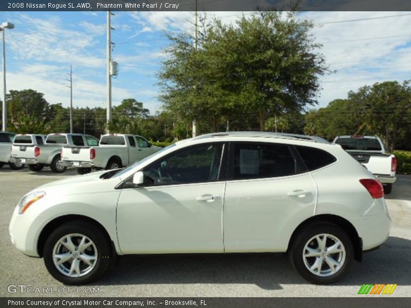Phantom White Pearl / Gray 2008 Nissan Rogue SL AWD