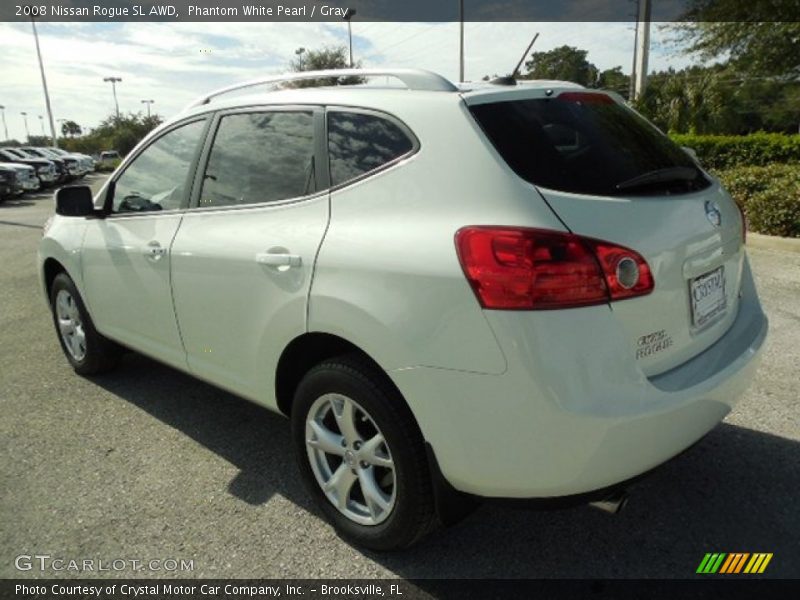 Phantom White Pearl / Gray 2008 Nissan Rogue SL AWD