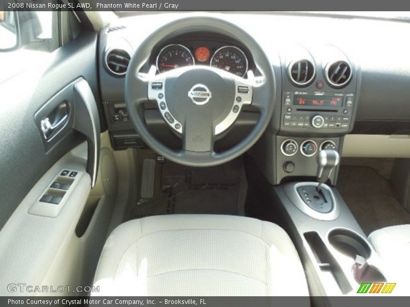 Phantom White Pearl / Gray 2008 Nissan Rogue SL AWD