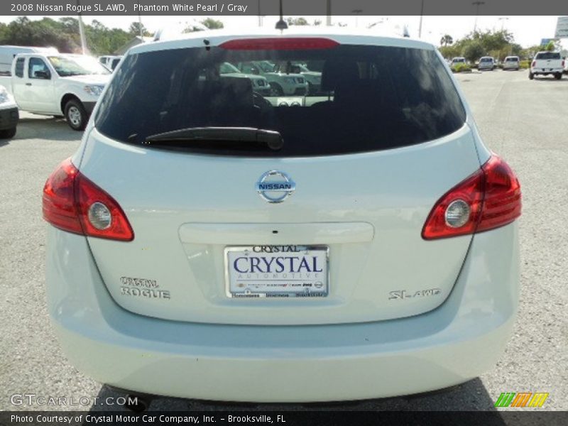 Phantom White Pearl / Gray 2008 Nissan Rogue SL AWD