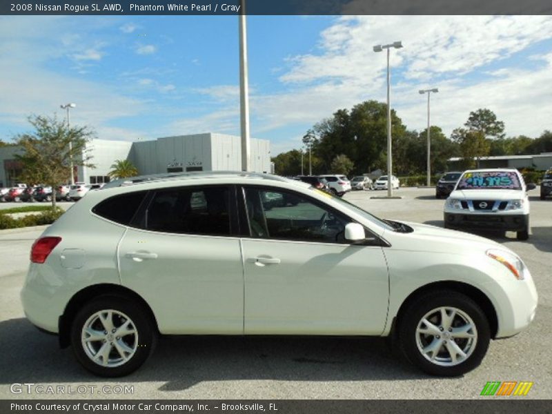 Phantom White Pearl / Gray 2008 Nissan Rogue SL AWD