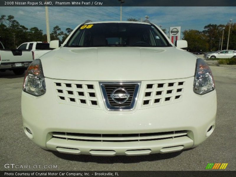 Phantom White Pearl / Gray 2008 Nissan Rogue SL AWD